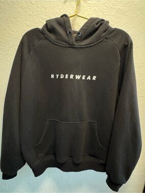 Ryderwear Black Pullover Hoodie with White Logo